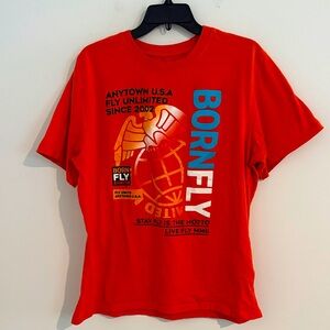 Born Fly Red Graphic Tee for Men